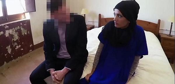  Beautiful Arab wife left by husband decided to sold her shaved tight p-for-sex-3